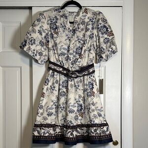 Joie Blue and Brown Floral Blouse